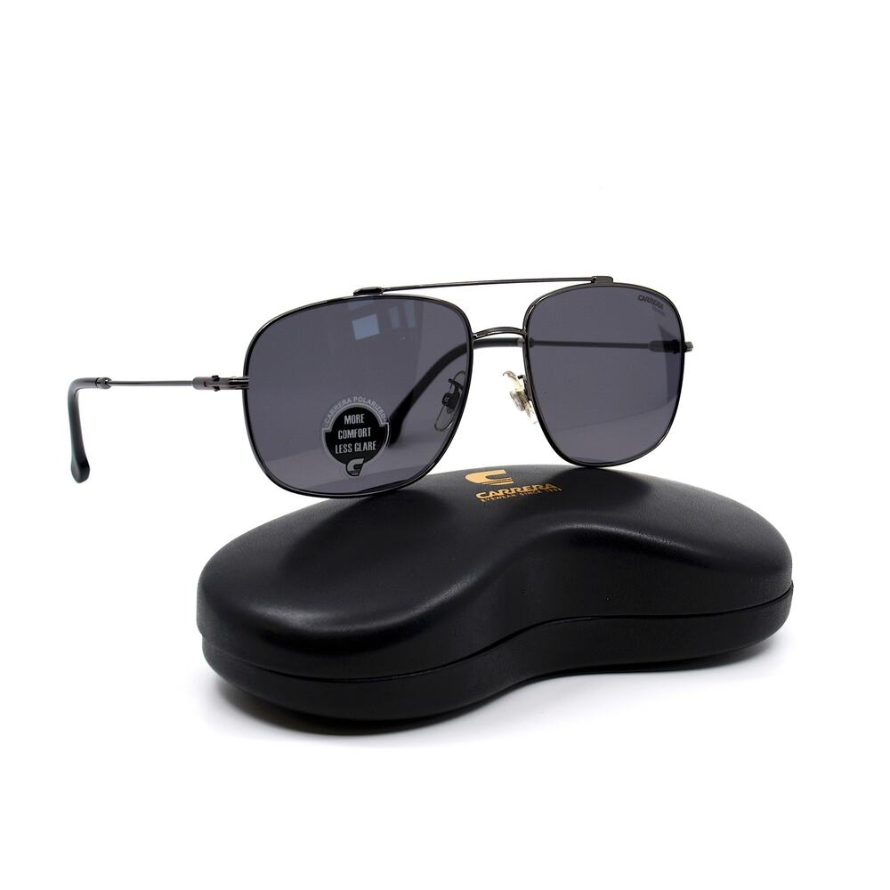 BRAND NEW CARRERA 182/F/S BLACK GREY POLARIZED AVIATOR SUNGLASSES - Picture 2 of 11